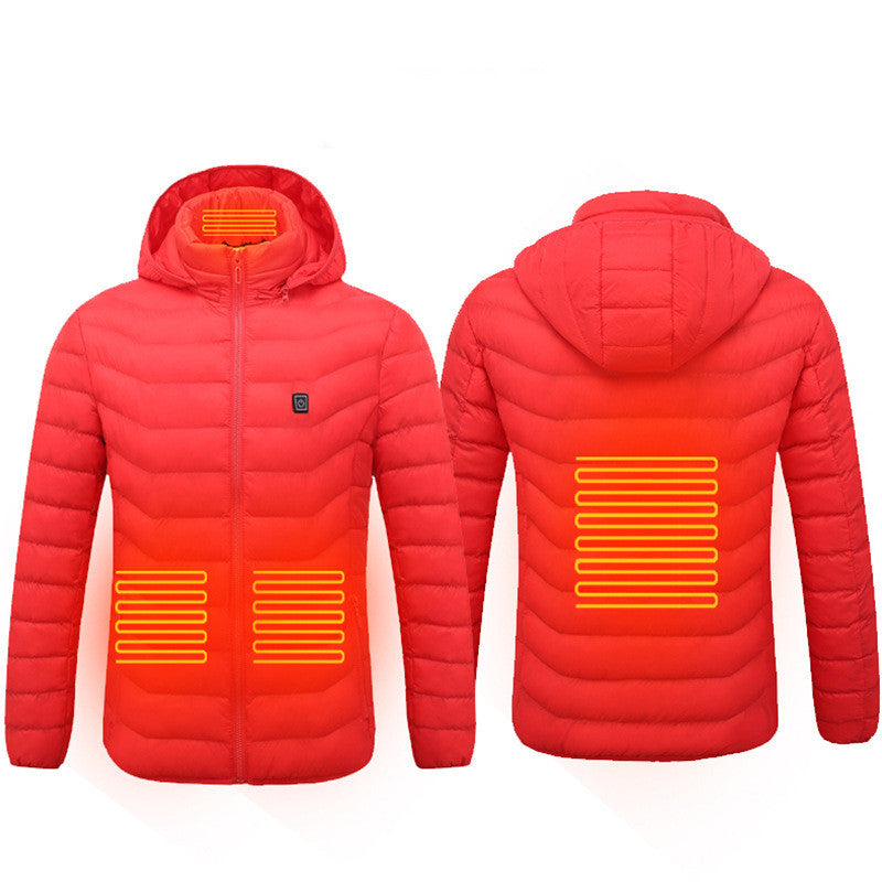 Men’s USB Heated Jacket – Electric Thermal Coat with Heating Zones & Winter Warm Cotton Vest