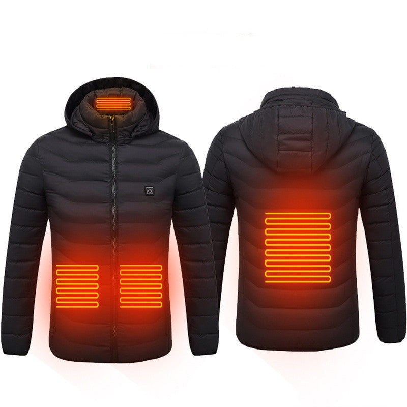 Men’s USB Heated Jacket – Electric Thermal Coat with Heating Zones & Winter Warm Cotton Vest