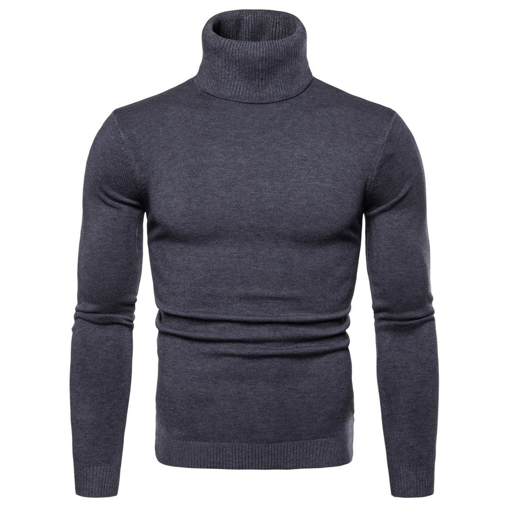Men’s Winter Thermal Turtleneck Sweater – Warm Slim Fit Solid Colour Pullover