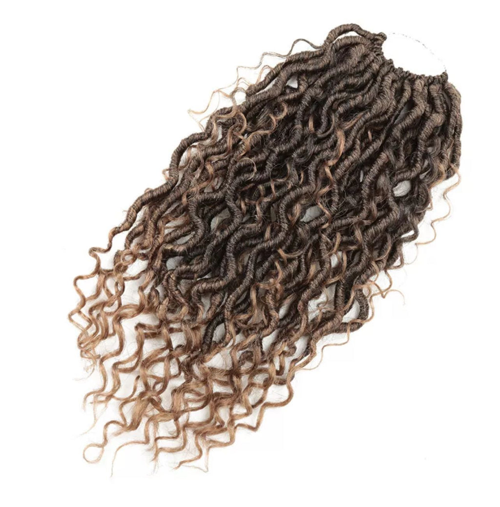 18" Pre-Looped Boho Locs with Body Wave Curls – Crochet Dreadlock Hair Extensions