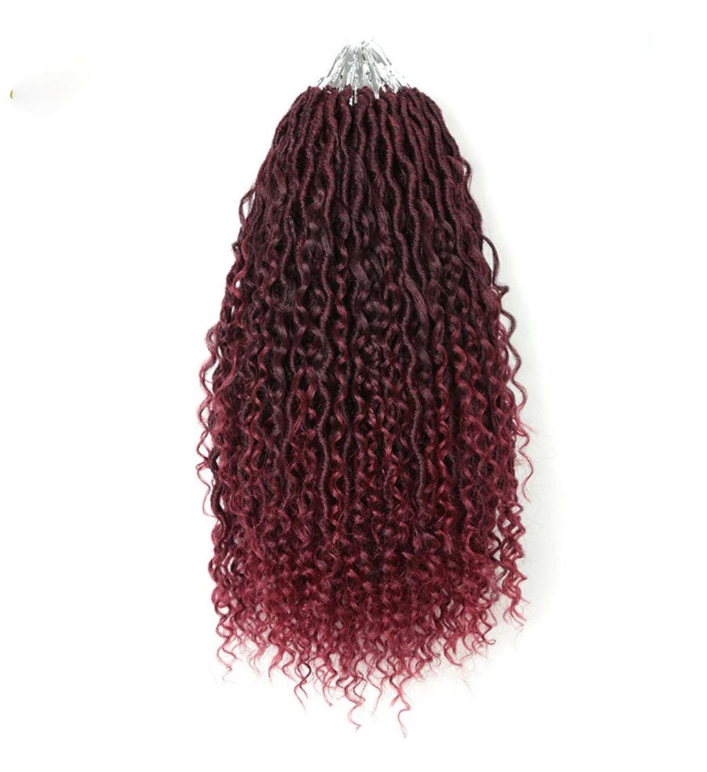 18" Pre-Looped Boho Locs with Body Wave Curls – Crochet Dreadlock Hair Extensions