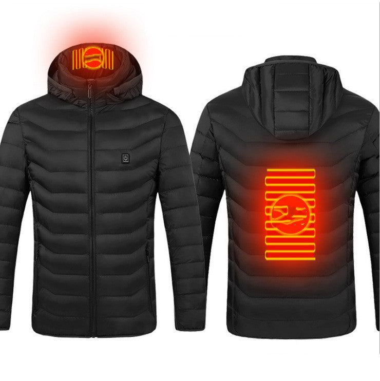 Men’s USB Heated Jacket – Electric Thermal Coat with Heating Zones & Winter Warm Cotton Vest