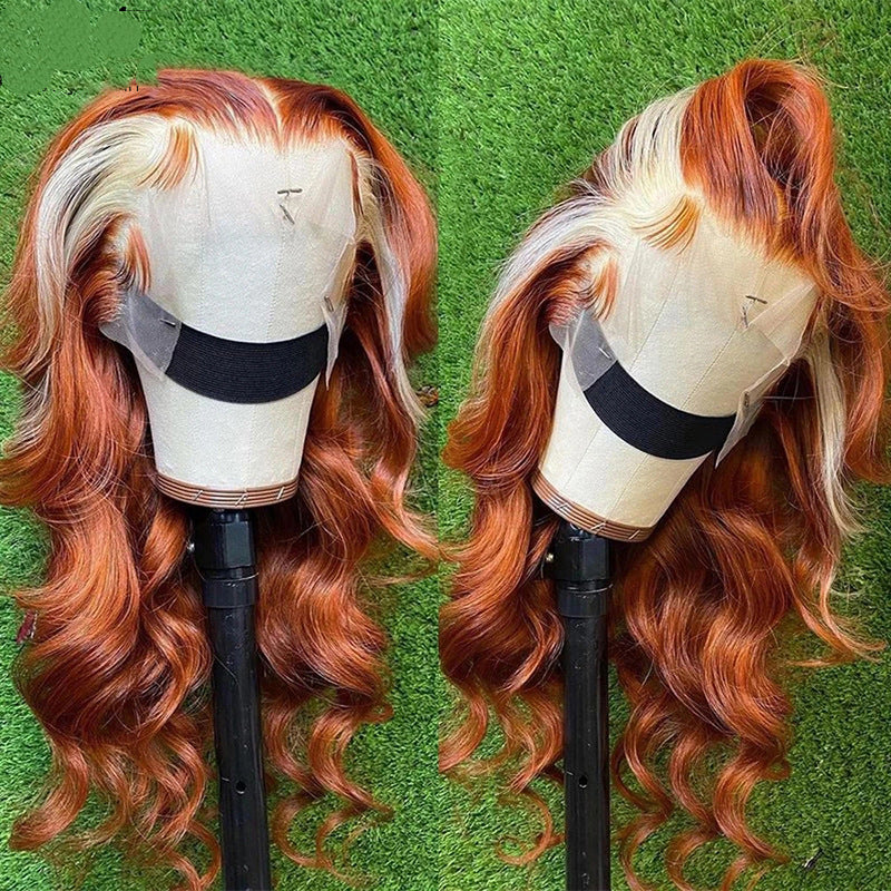 4x4 Human Hair Wig – Highlighted 613 Ginger Lace Closure Wig for Women