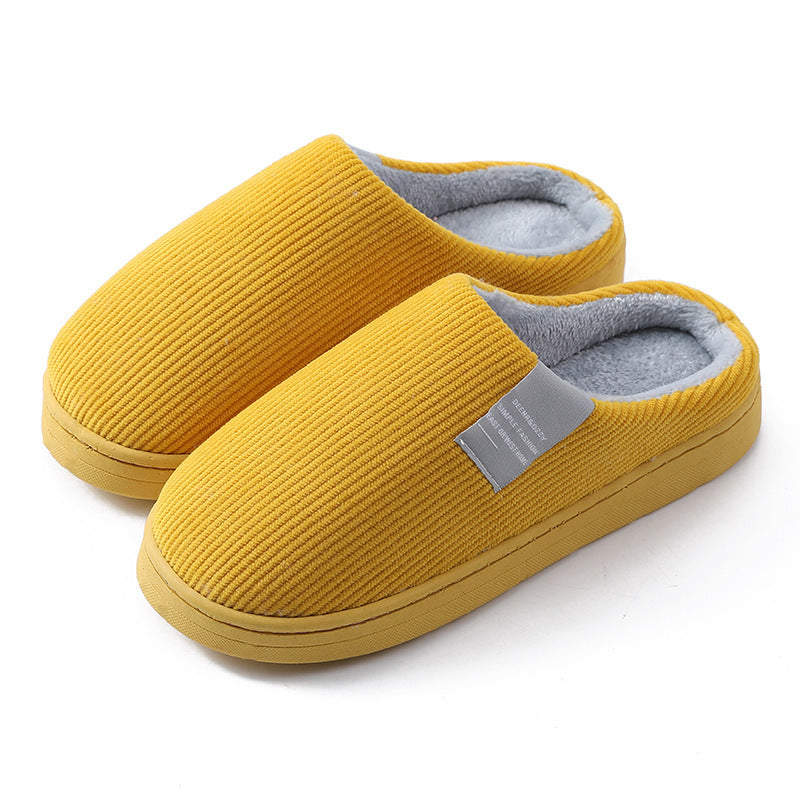 Warm Corduroy Indoor Slippers – Plush Anti-Slip Winter Home Shoes for Women & Men