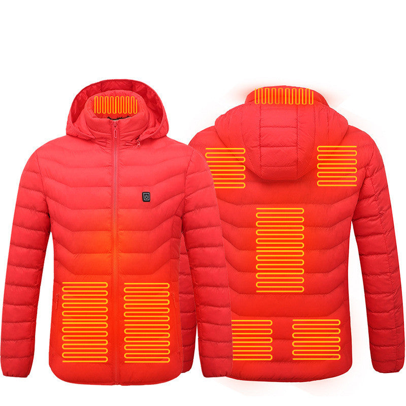 Men’s USB Heated Jacket – Electric Thermal Coat with Heating Zones & Winter Warm Cotton Vest