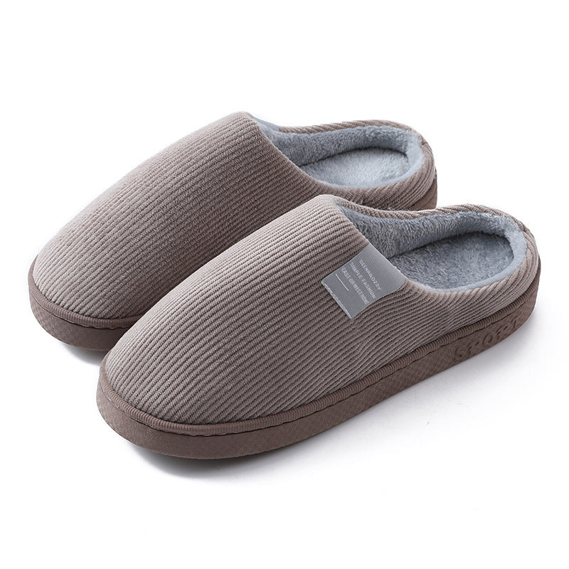 Warm Corduroy Indoor Slippers – Plush Anti-Slip Winter Home Shoes for Women & Men