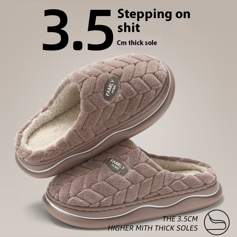 Women's Winter Fluffy Slippers – Thick Sole, Non-Slip Indoor Warm Plush Shoes