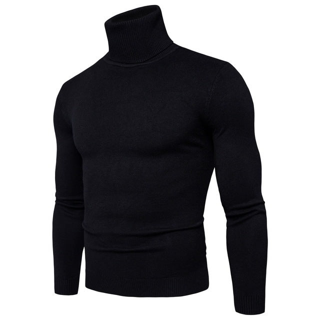 Men’s Winter Thermal Turtleneck Sweater – Warm Slim Fit Solid Colour Pullover