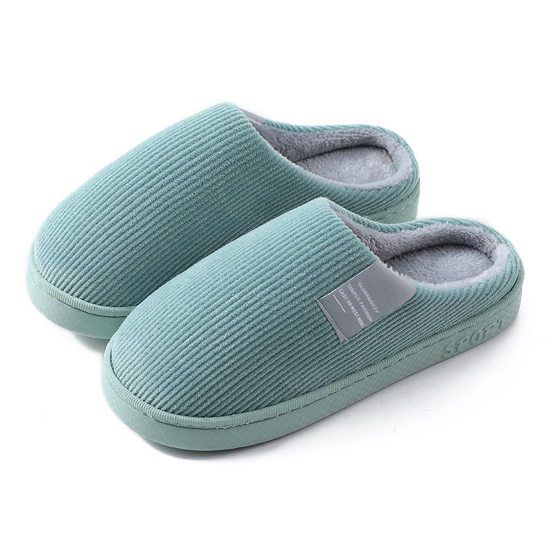 Warm Corduroy Indoor Slippers – Plush Anti-Slip Winter Home Shoes for Women & Men