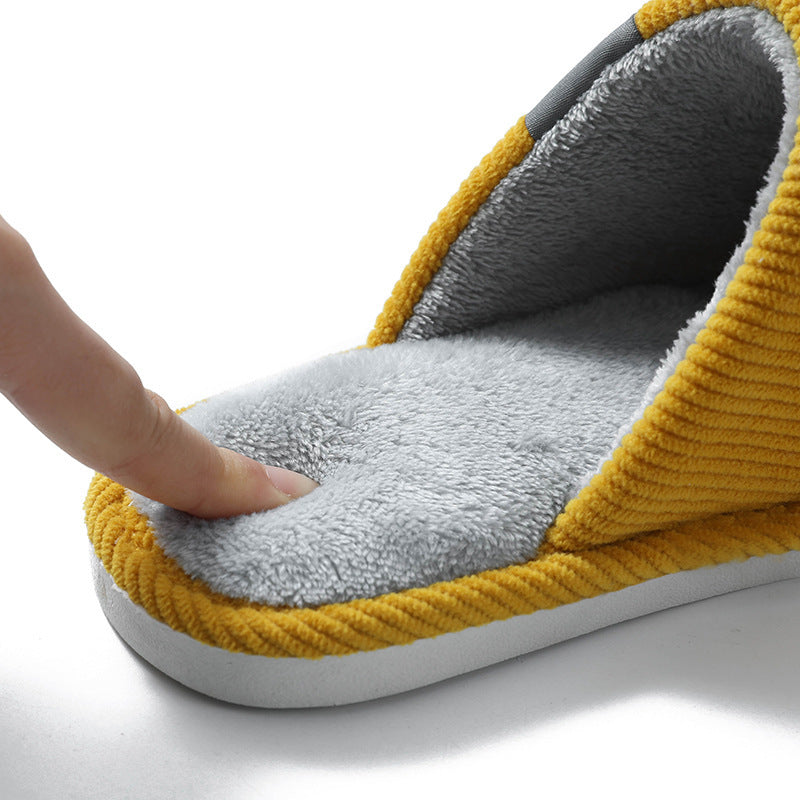 Warm Corduroy Indoor Slippers – Plush Anti-Slip Winter Home Shoes for Women & Men