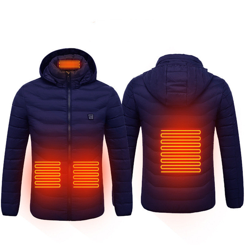 Men’s USB Heated Jacket – Electric Thermal Coat with Heating Zones & Winter Warm Cotton Vest