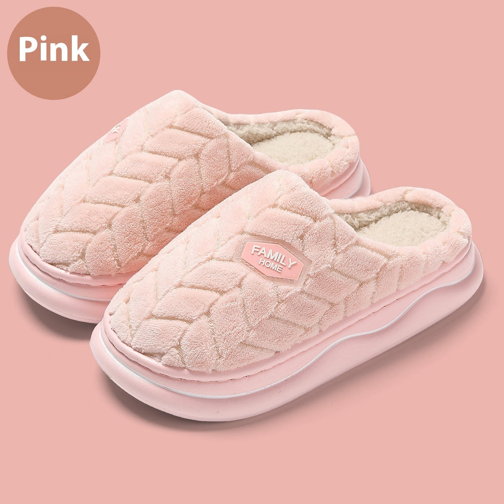 Women's Winter Fluffy Slippers – Thick Sole, Non-Slip Indoor Warm Plush Shoes