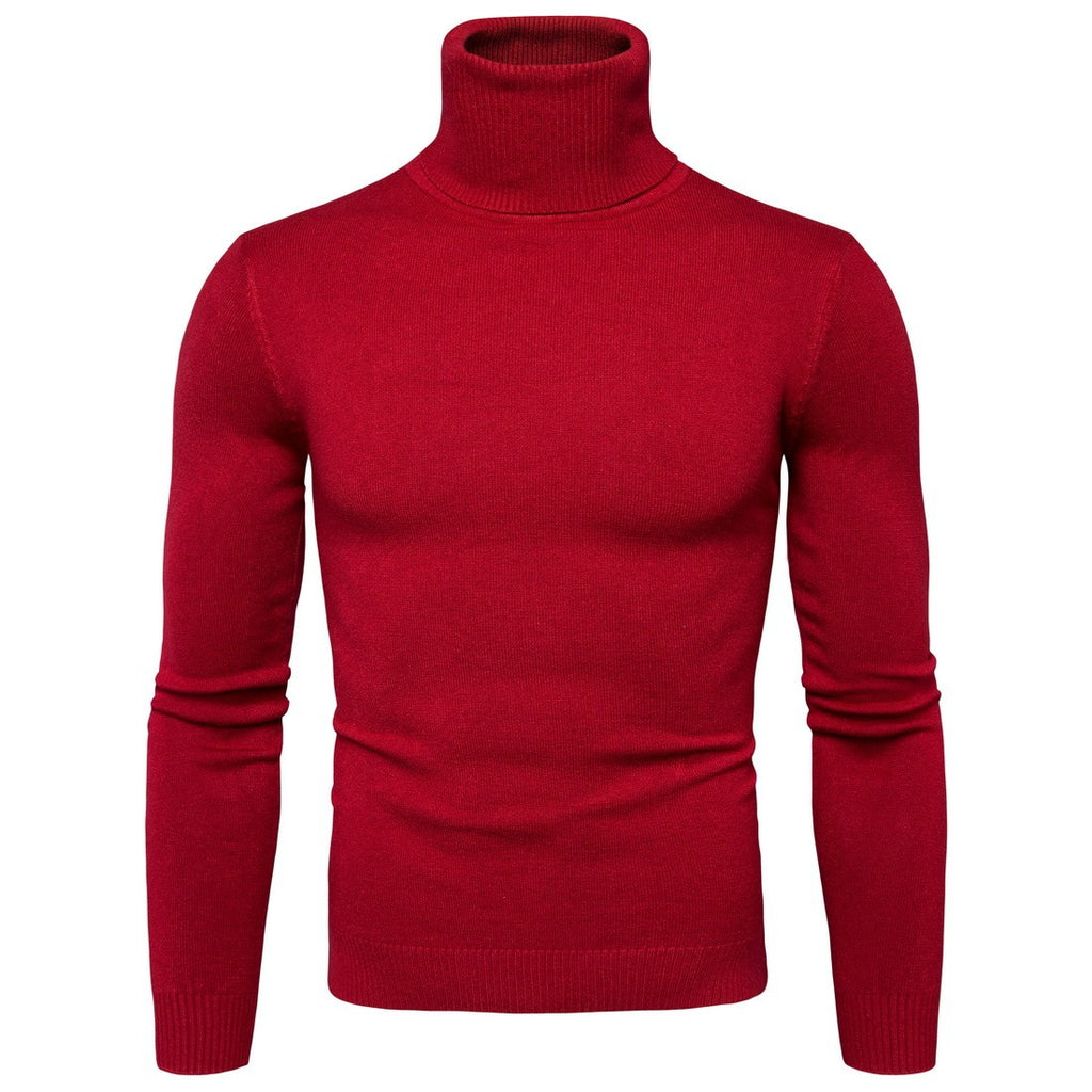 Men’s Winter Thermal Turtleneck Sweater – Warm Slim Fit Solid Colour Pullover