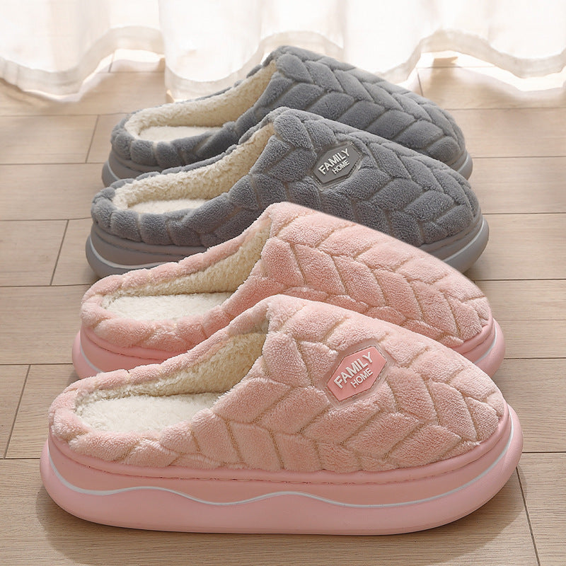 Women's Winter Fluffy Slippers – Thick Sole, Non-Slip Indoor Warm Plush Shoes