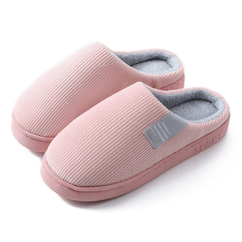 Warm Corduroy Indoor Slippers – Plush Anti-Slip Winter Home Shoes for Women & Men