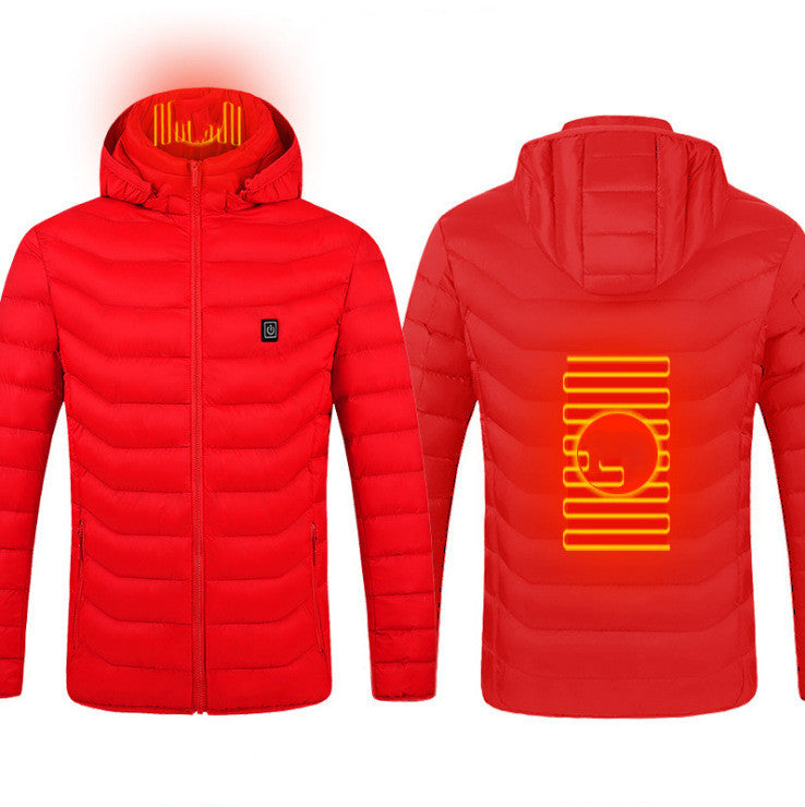 Men’s USB Heated Jacket – Electric Thermal Coat with Heating Zones & Winter Warm Cotton Vest