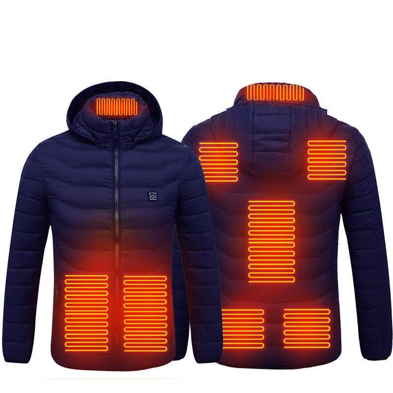 Men’s USB Heated Jacket – Electric Thermal Coat with Heating Zones & Winter Warm Cotton Vest