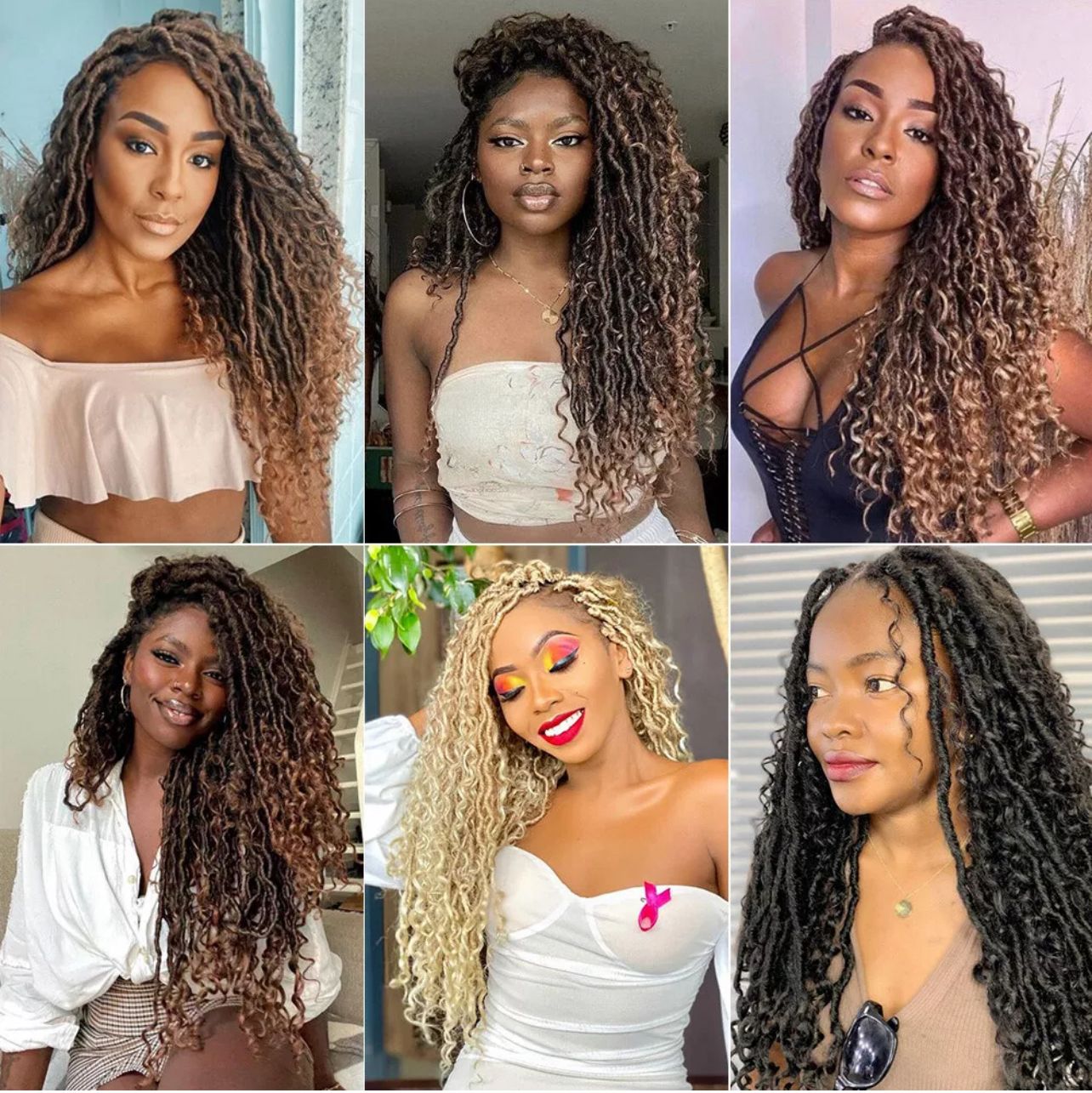 18" Pre-Looped Boho Locs with Body Wave Curls – Crochet Dreadlock Hair Extensions