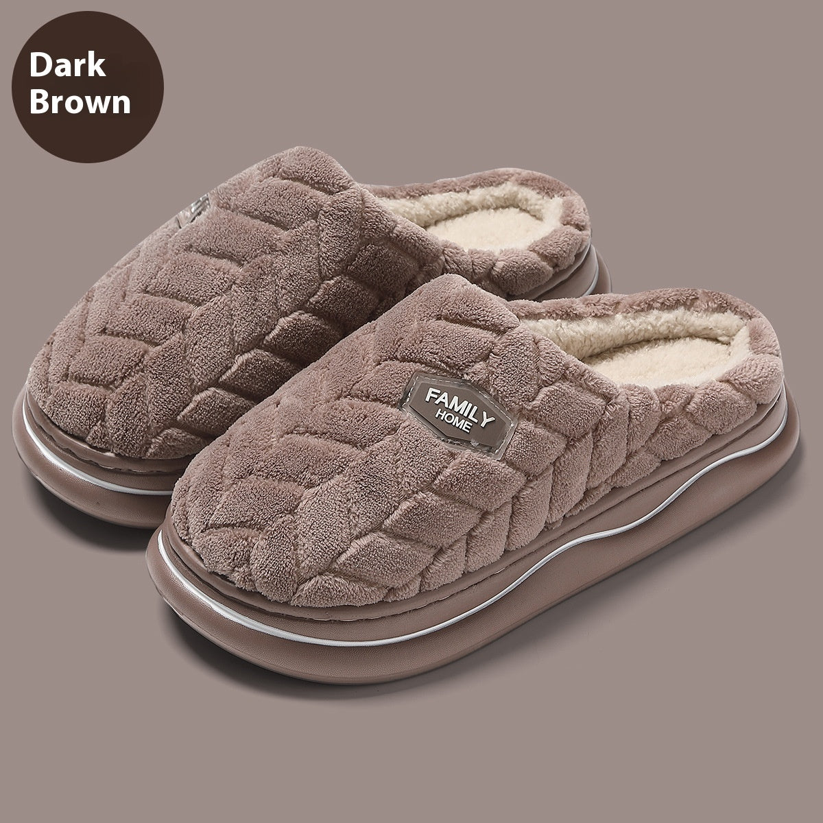 Women's Winter Fluffy Slippers – Thick Sole, Non-Slip Indoor Warm Plush Shoes
