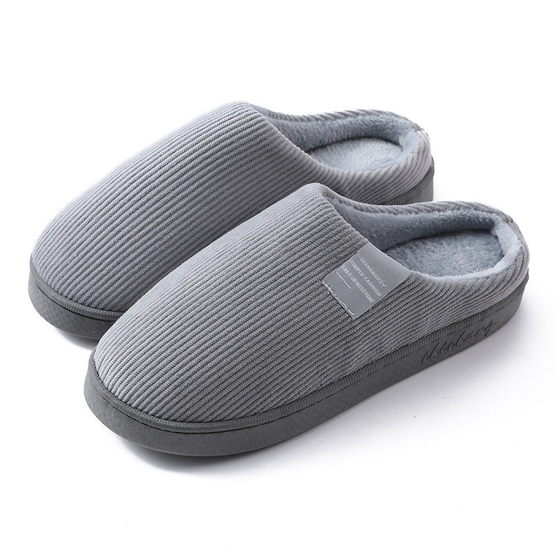 Warm Corduroy Indoor Slippers – Plush Anti-Slip Winter Home Shoes for Women & Men