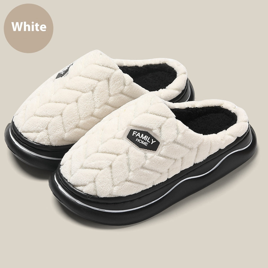 Women's Winter Fluffy Slippers – Thick Sole, Non-Slip Indoor Warm Plush Shoes
