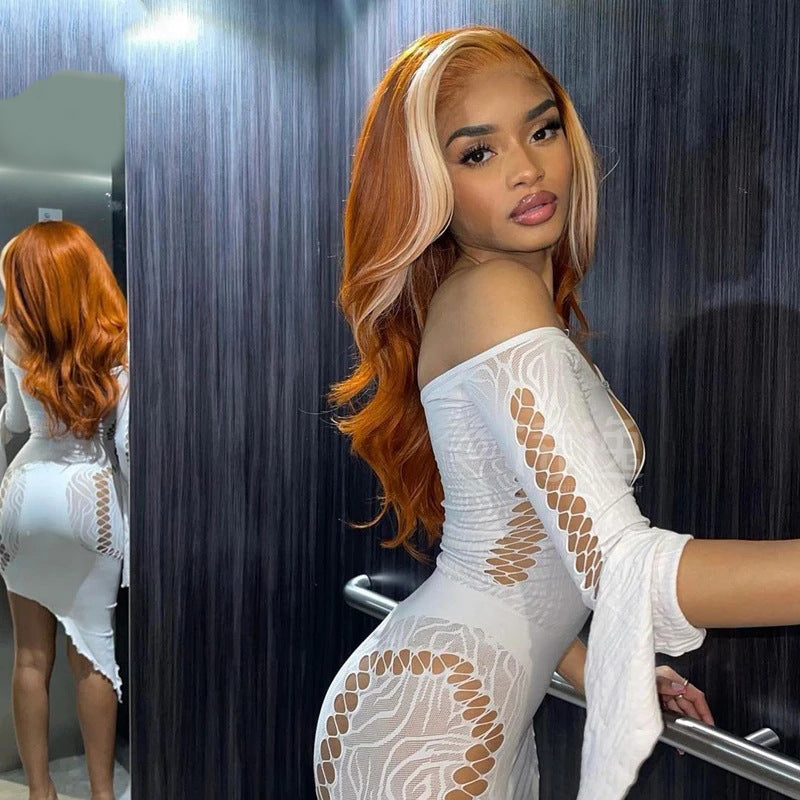 4x4 Human Hair Wig – Highlighted 613 Ginger Lace Closure Wig for Women