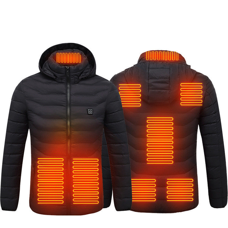 Men’s USB Heated Jacket – Electric Thermal Coat with Heating Zones & Winter Warm Cotton Vest