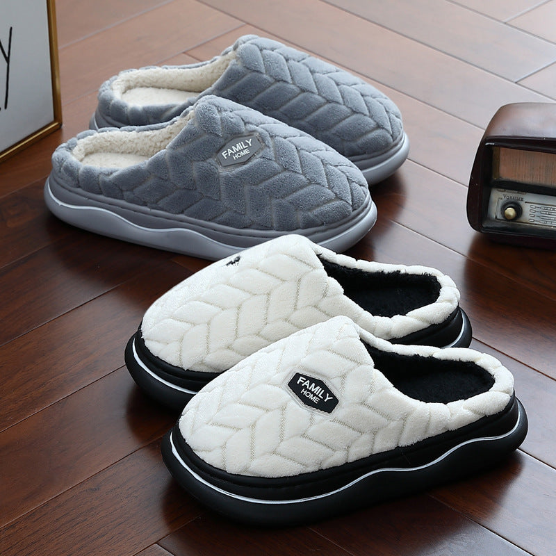 Women's Winter Fluffy Slippers – Thick Sole, Non-Slip Indoor Warm Plush Shoes