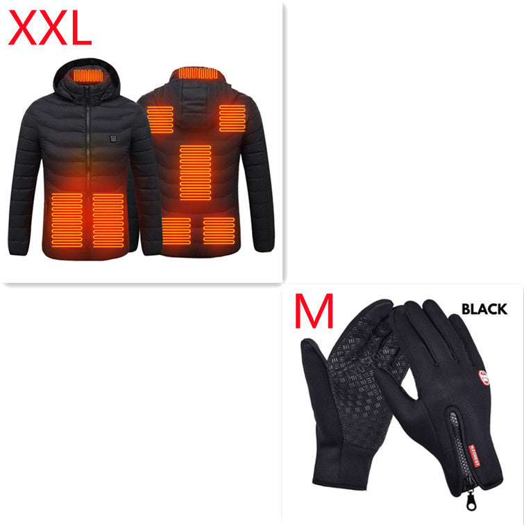 Men’s USB Heated Jacket – Electric Thermal Coat with Heating Zones & Winter Warm Cotton Vest