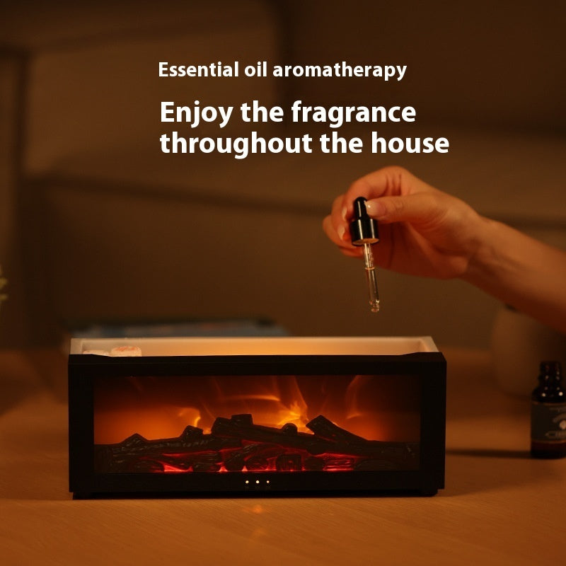 Flame Effect Aromatherapy Humidifier – Essential Oil Diffuser with 3D Flame Light & Large Mist Output