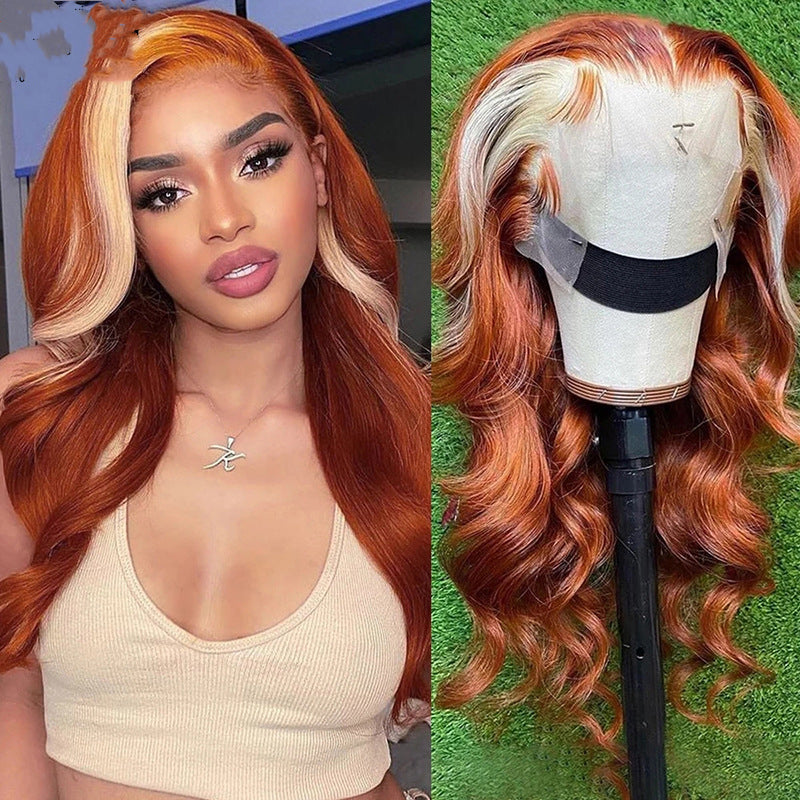 4x4 Human Hair Wig – Highlighted 613 Ginger Lace Closure Wig for Women